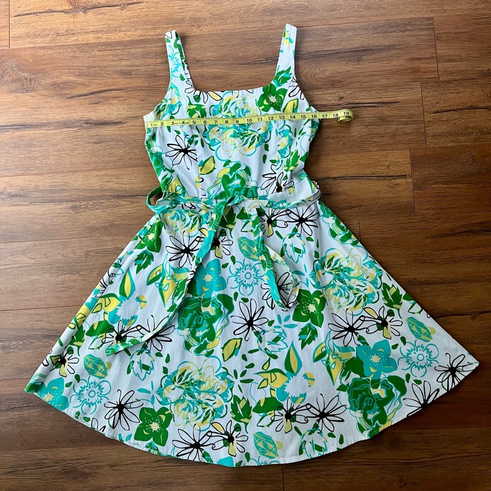 Floral Green and Blue Ladies Dress